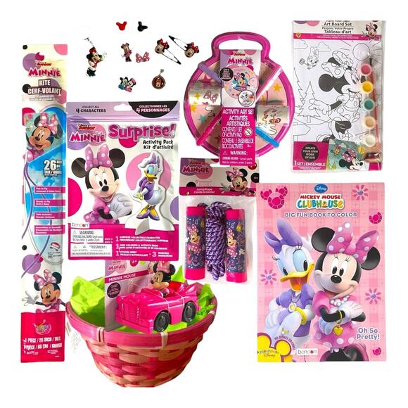 Minnie Mouse Gift Basket | Girls Toys, Coloring, Jump Rope, Art & Activity Kit - Picture 1 of 11